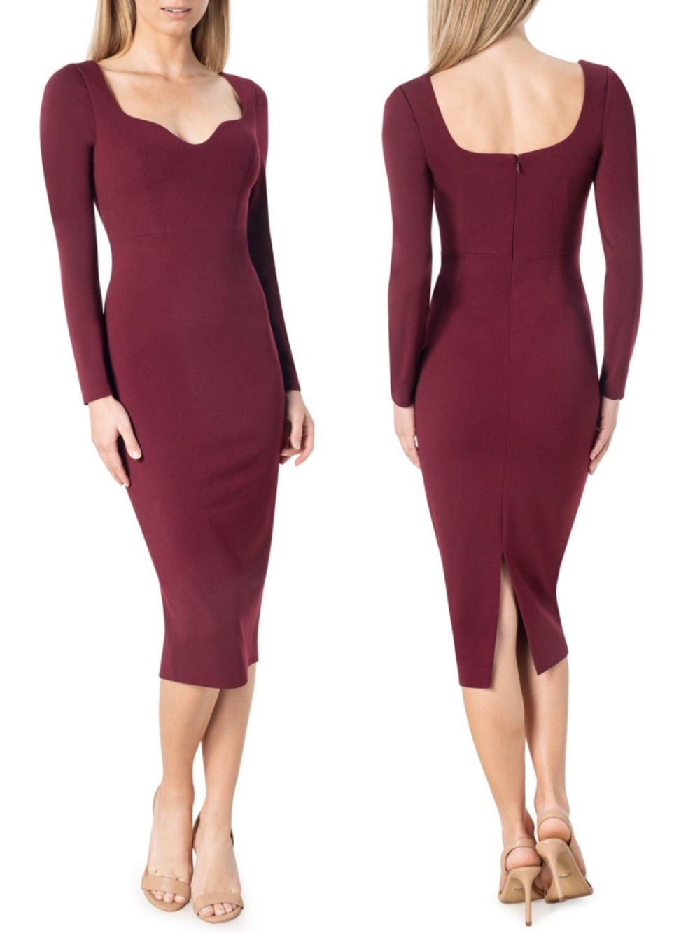 NEW DRESS THE POPULATION Garnet SONIA Long Sleeve COCKTAIL Sheath DRESS XS